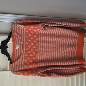 EUC J. Crew Orange/Grey Sweater Size XL